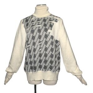 Maison Martin Margiela Deconstructed Houndstooth Knit Turtleneck Sweater
